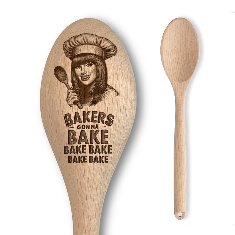 Swiftie Baking Party Gift  Engraved Wooden Spoon  Bakers Gonna Bake Decoration  Fun Cooking Baking Gift for Girls  Boys  Novelty Collectible Merchandise  Unofficial Fan Item