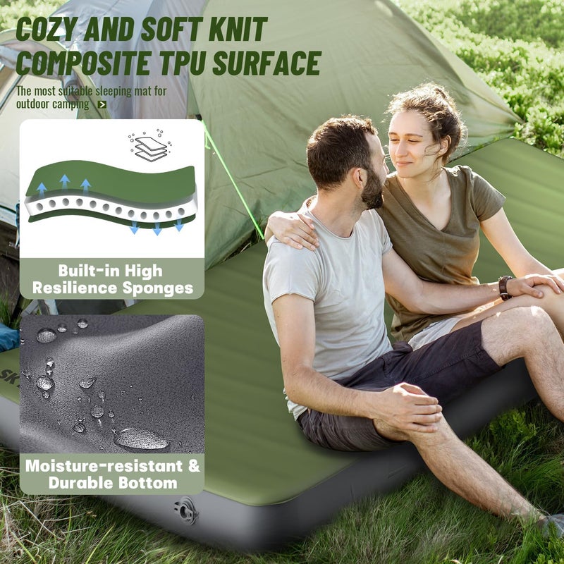 SKYEMAC Self-Inflating Memory Foam Sleeping Pad - R-Value 13, Full Size (78"L x 55"W x 4"TH) - Thick Camping Mattress for Couples & Family, Comfortable & Durable, Perfect for Camping and Outdoor Adventures - Image 3
