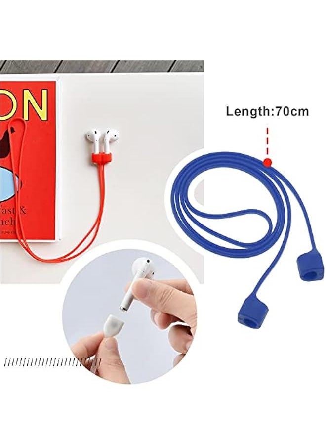 Generic - 5PCS Magnetic Anti-Lost Silicone Straps Wireless Headset Neck Rope Sports Lanyard Earphone Accessories Cpatible with AirPods 1 2 Pro Headphones 70cm 5 Colours - Image 1