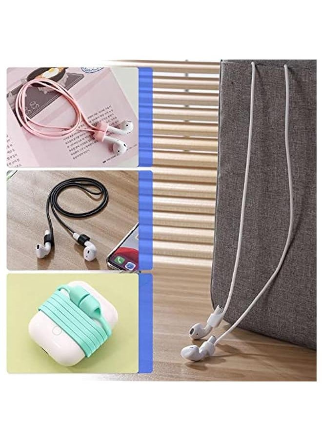Generic - 5PCS Magnetic Anti-Lost Silicone Straps Wireless Headset Neck Rope Sports Lanyard Earphone Accessories Cpatible with AirPods 1 2 Pro Headphones 70cm 5 Colours - Image 1