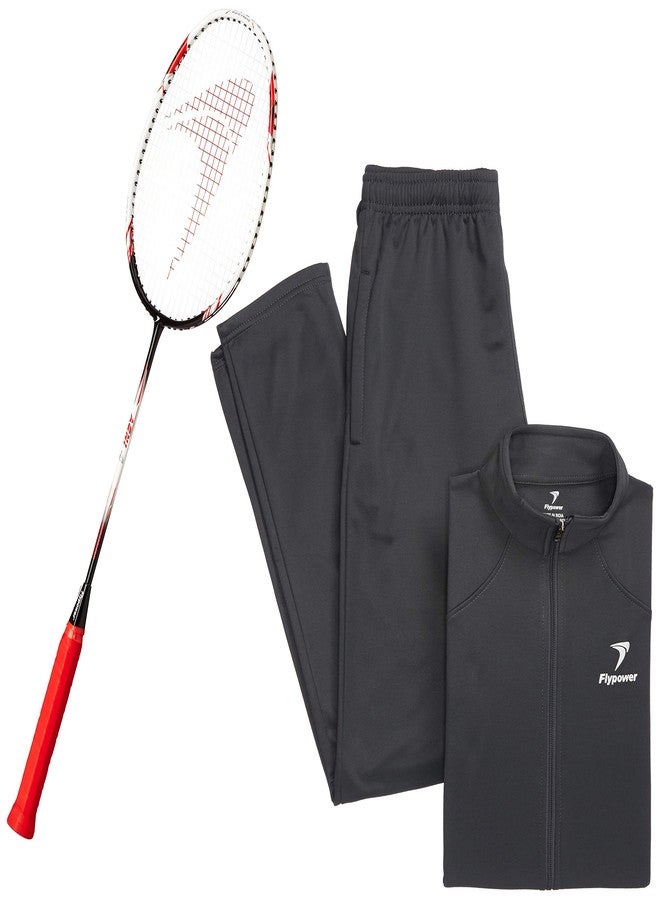 Flypower Badminton Racket Agni 4 with Tracksuit Fly Run 02 Grey Size XL, multicolor - Image 2