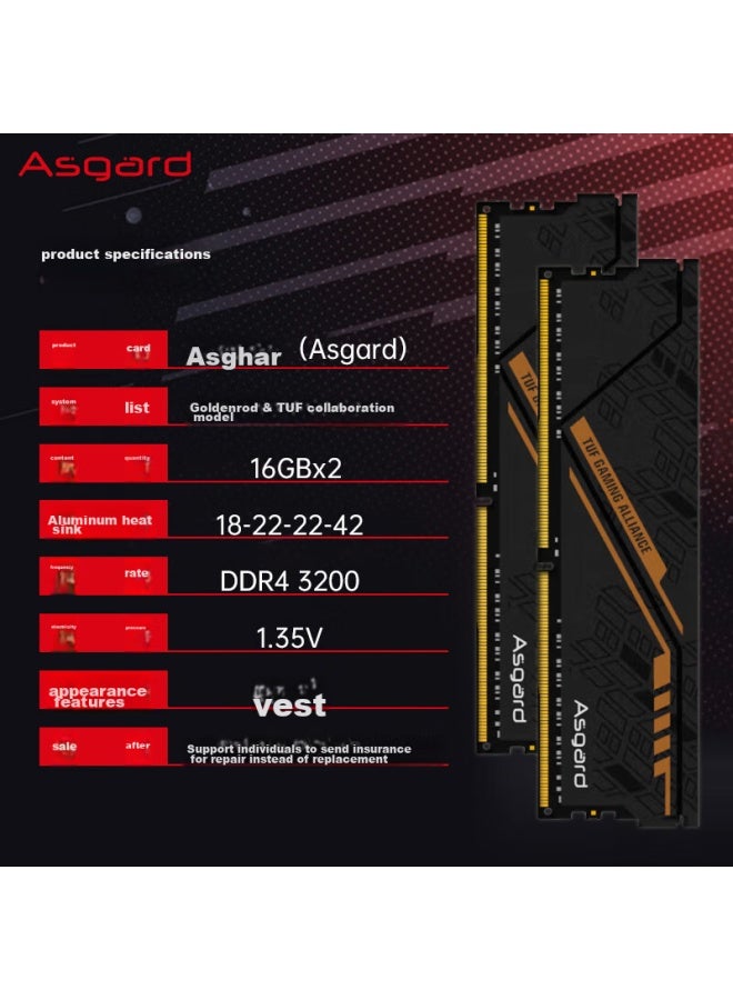 Asgard 32gb Kit Ddr4 3200 Desktop Memory Module Jinlunjia-black Orange Armor Tuf Co-branded Edition Compatible With Black Myth： Wukong - Image 4