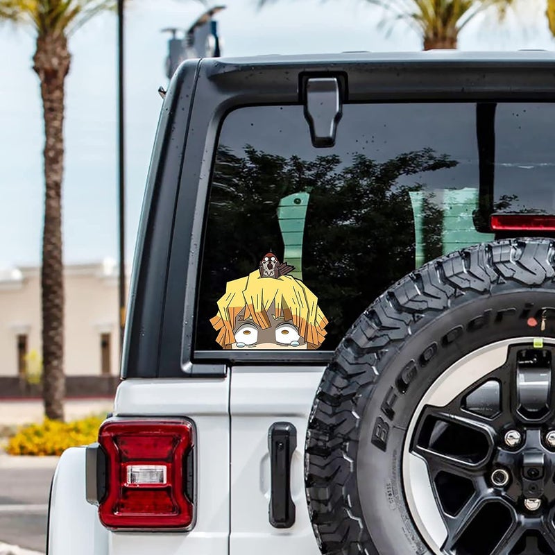 ARS 5.1'' for Demon Slayer Peeker Funny Car Stickers Auto Vinyl Car Decals Windshield Windows Anime Sticker - Image 2