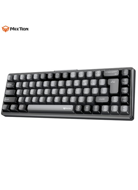 Meetion 65% Triple-Mode Wireless RGB Mechanical Keyboard MK12 65% Layout Full Key Hot-Swap Tri-Mode Connection (Black)