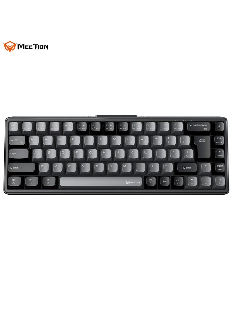 Meetion 65% Triple-Mode Wireless RGB Mechanical Keyboard MK12 65% Layout Full Key Hot-Swap Tri-Mode Connection (Black)