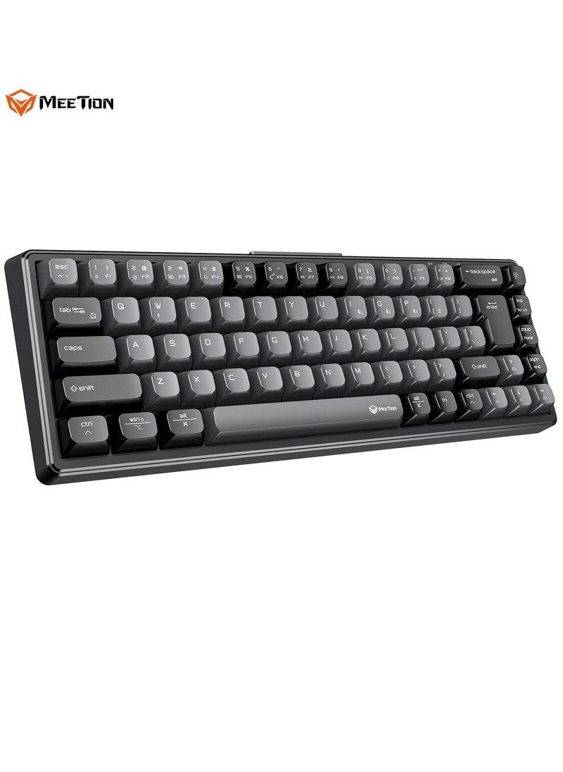 Meetion 65% Triple-Mode Wireless RGB Mechanical Keyboard MK12 65% Layout Full Key Hot-Swap Tri-Mode Connection (Black)