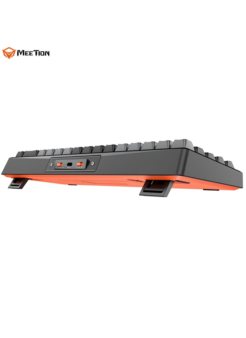 Meetion 65% Triple-Mode Wireless RGB Mechanical Keyboard MK12 65% Layout Full Key Hot-Swap Tri-Mode Connection (Black)