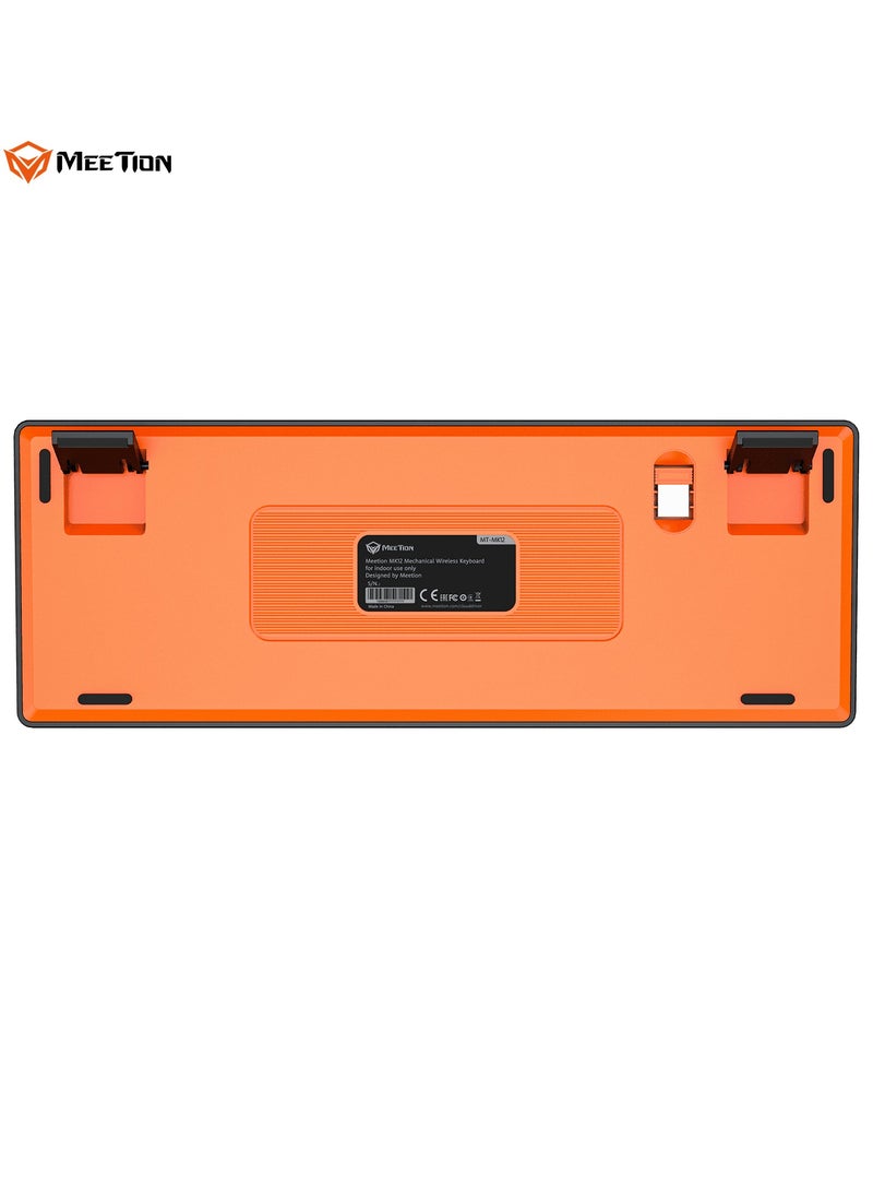 Meetion 65% Triple-Mode Wireless RGB Mechanical Keyboard MK12 65% Layout Full Key Hot-Swap Tri-Mode Connection (Black)
