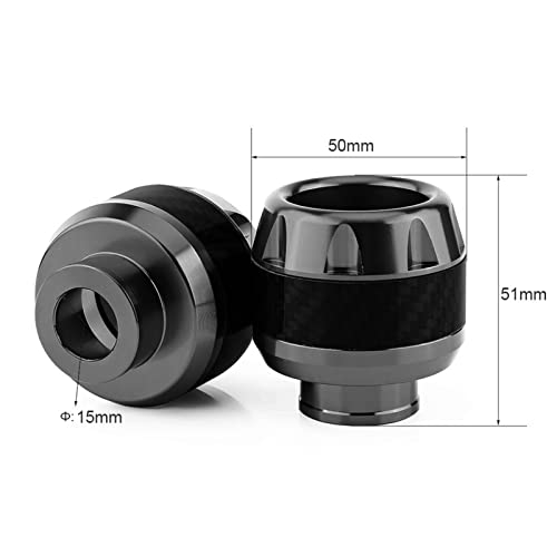 POCREATION Motorcycle Frame Sliders, 1 Pair of Carbon Fiber Motorcycle Buffer Front Fork Frame Sliders Crash (Black) - Image 3