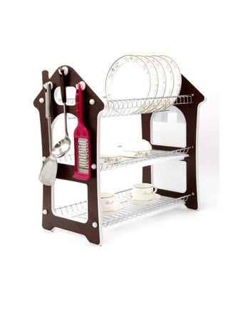 3 Layer Dish Drying Stand Dish Rack with Drain Tray Bowl Storage Rack Plate Organizer Utensil Holder Dish Driner for Kitchen Countertop (House) - pzsku/Z13BF6A6A58BC15AD63C9Z/45/_/1708567361/a4657734-5e18-4256-80ae-7f9cb360d541
