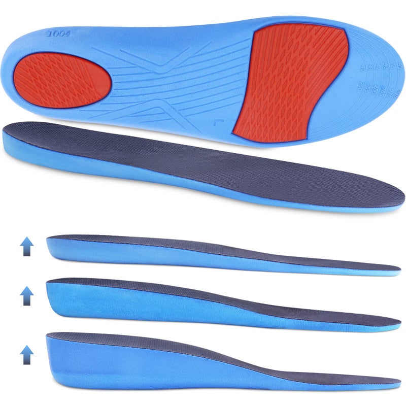 Ailaka Height Increase Insoles for Men Women 1 Pair PU Shoes Lifts Elastic Shock Absorbing Sports Shoe Insoles Height Increase Heel Lifts for Men Women Shoes Inserts - Image 3