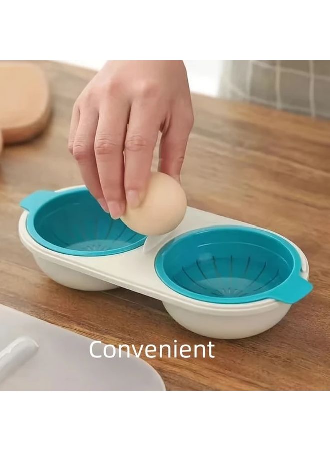 White Microwave Egg Poacher Cup Non Stick Omelette Mold For Camping RV Kitchen - Image 5