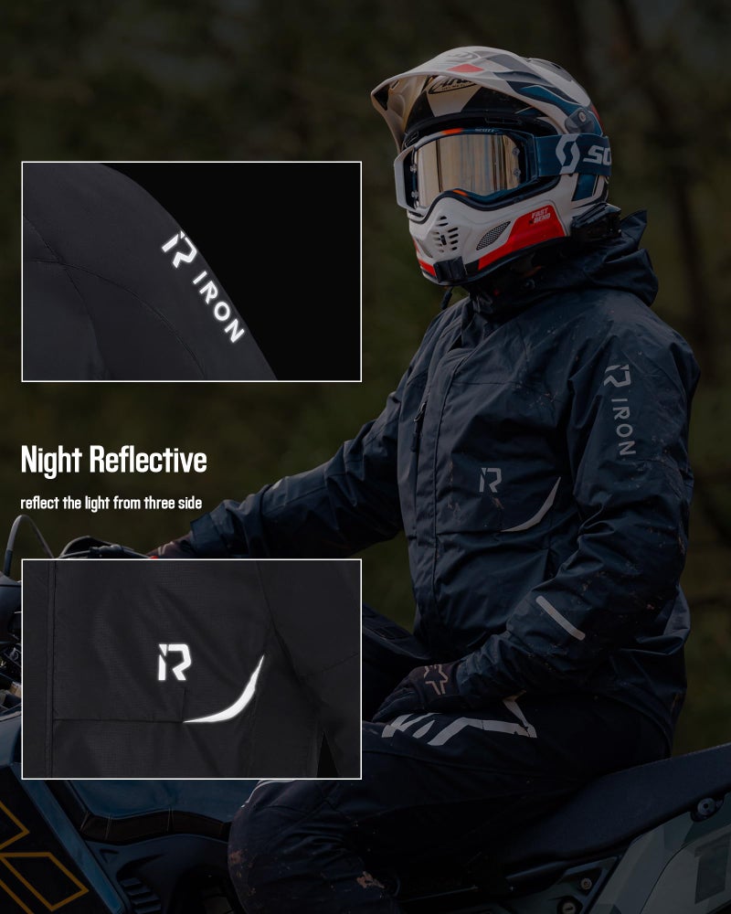 RIDEIRON Rain Suit Motorcycle Rain Gear Waterproof Jackets Pants Lightweight Durable Rainwear Outdoor Fishing Hiking for Men Women - Image 4