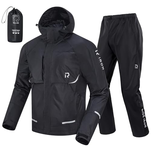 RIDEIRON Rain Suit Motorcycle Rain Gear Waterproof Jackets Pants Lightweight Durable Rainwear Outdoor Fishing Hiking for Men Women - Image 1