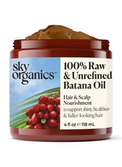 Sky Organics Sky Organics RAW & UNREFINED BATANA OIL, 100% Pure, from Honduras, to Support Scalp & Stronger Fuller-Looking Hair, Intensive Hair Conditioning & Hair Repair Mask, 4 fl oz  - Image 1