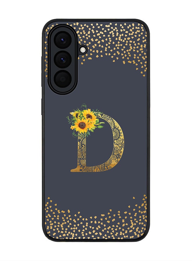 Stylizedd For Samsung Galaxy A57 Case,Slim fit Camera Protection, Shockproof Thin Phone cover  - Custom Floral Monogram - D  (Grey ) - Image 1