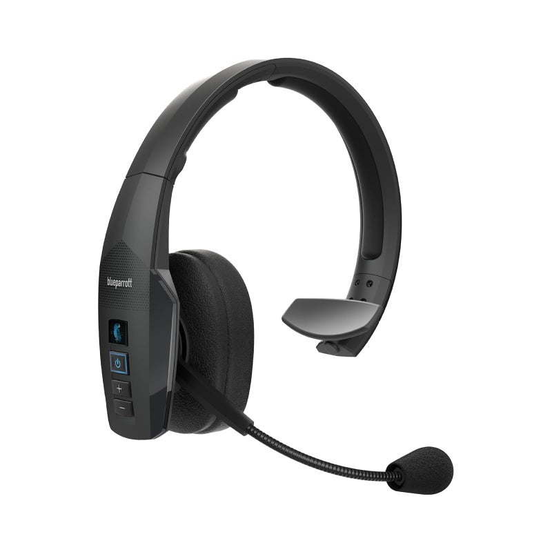 BlueParrott سماعات بلوتوث وايرلس مونو BlueParrott B450-XT مع إلغاء الضوضاء بنسبة 96% سماعة رأس للترامس مع ميكروفون، راحة طوال اليوم مع حزام رأس مبطن، مدى لاسلكي 300 قدم، 24 ساعة من وقت التحدث، أسود - Image 1