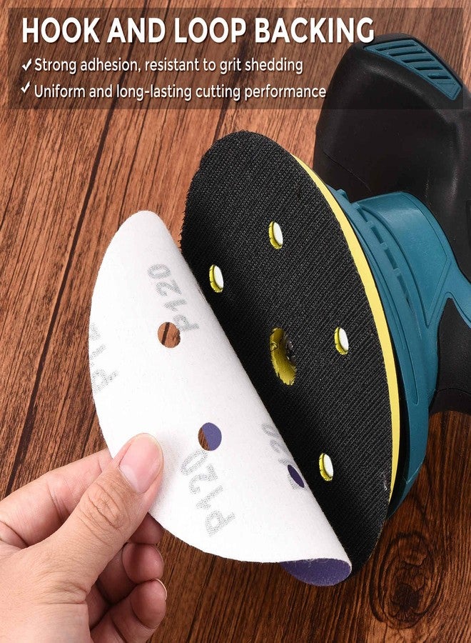 Kozelo 100 Pack Sanding Disc Kit 5 Inch 80/120/180/240 Grit 8 Hole Hook and Loop Orbital Sandpaper for Drywall Sander Wood Metal, Purple - Image 3