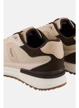 Algspar Women Brand Logo Lace Up Hiking Shoes, Dark Beige  - Image 2