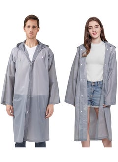 2 Packs Rain Coat Rain Ponchos for Adults Reusable Raincoats Survival Heavy Duty Military Impermeable