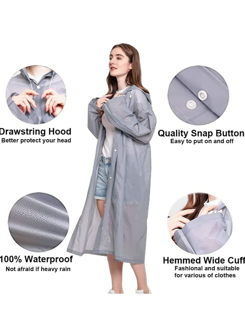 Generic - 2 Packs Rain Coat Rain Ponchos for Adults Reusable Raincoats Survival Heavy Duty Military Impermeable - Image 1