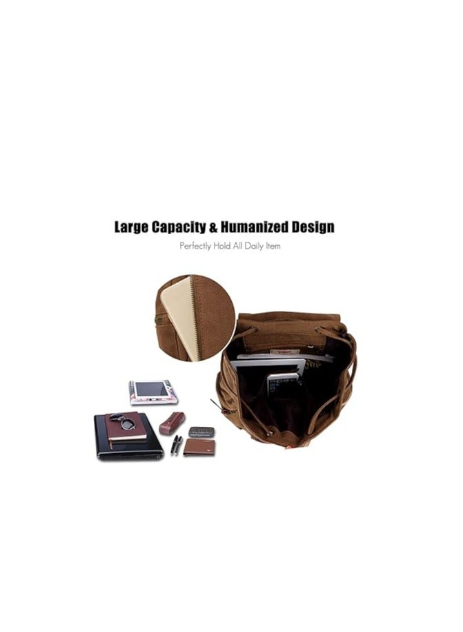 FANDARE Backpack Hiking Daypacks Computers Laptop Rucksack Satchel Bookbag Mountaineering Multi-Function Vintage Canvas Bag Women and Men - Image 5