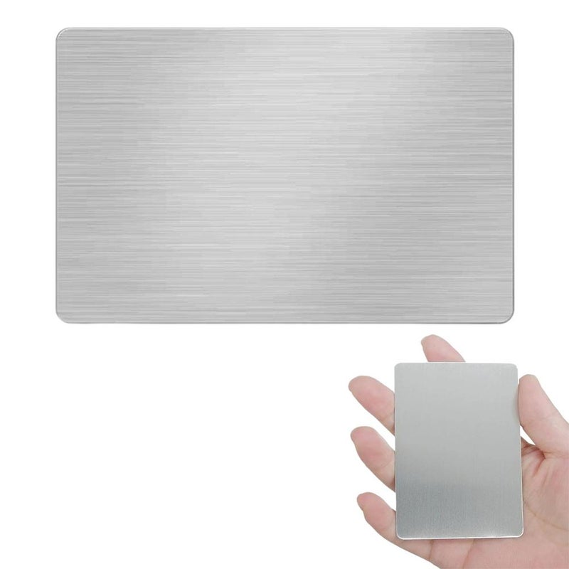 Stainless steel business cards, double-sided brushed, laminated, laser-engraved metal nameplates, 0.5mm thick steel sheet, blank VIP cards. - Image 1