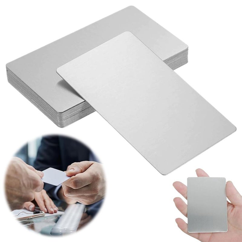Stainless steel business cards, double-sided brushed, laminated, laser-engraved metal nameplates, 0.5mm thick steel sheet, blank VIP cards. - Image 2