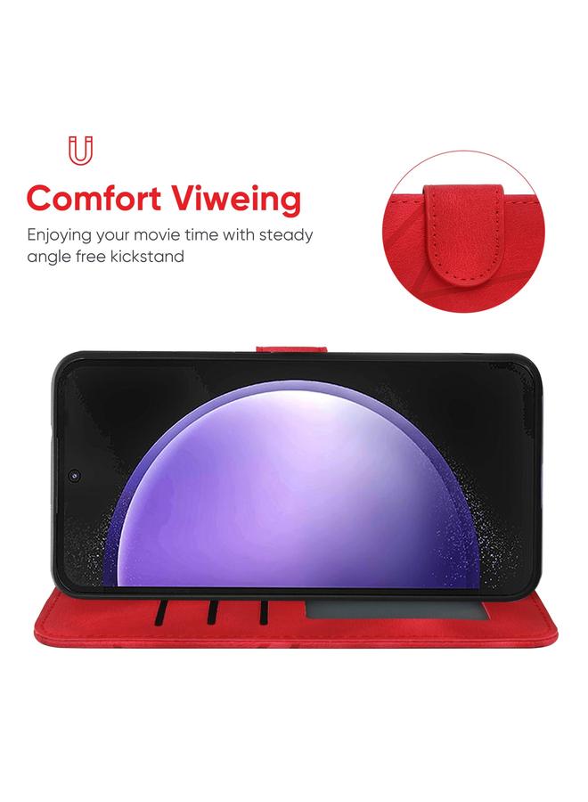 اس-توب جراب لهاتف Samsung Galaxy S23 FE 5G مصنوع من الجلد بخطوط هندسية - Image 4