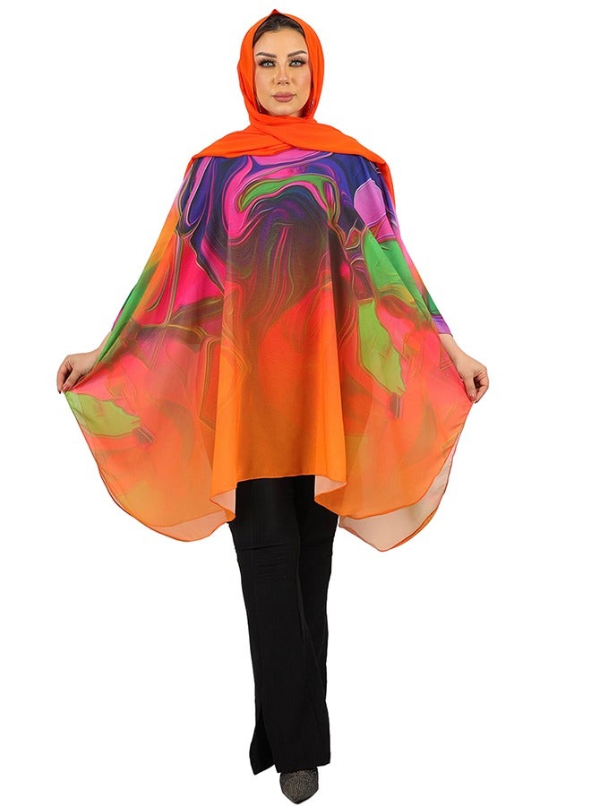 Zmurud "Chiffon Poncho - Printed "  - Image 3