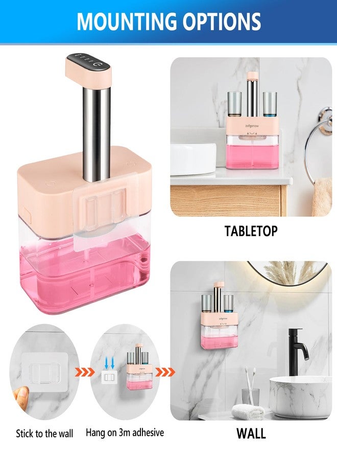 ZOFGENOW Upgraded Automatic Mouthwash Dispenser for Bathroom,Bathroom Accessories 17.6 FlOz Dispensers with Magnetic Cups,Adjustable Dispensing Levels, Pink - Image 5