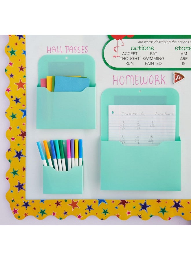 اوكونا اوتبوست حامل ملفات مغناطيسي مكون من 3 قطع للثلاجة ومنظم للبريد والمجلدات والأقلام (أزرق مخضر، 3 أحجام) - Image 3