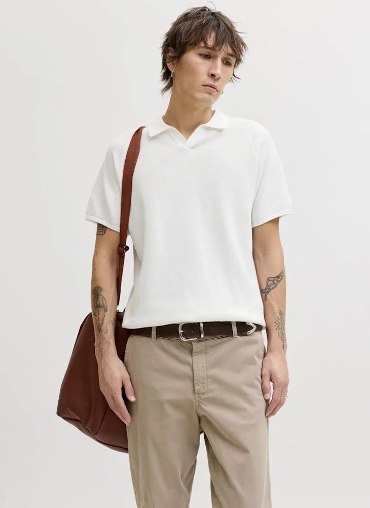 Regular fit Split Neck knit Polo shirt