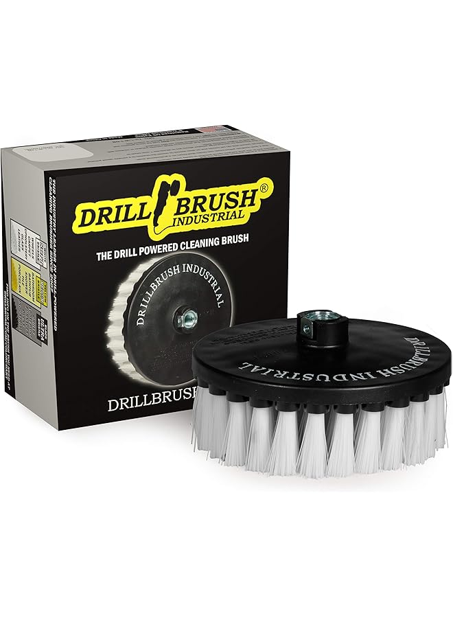 Drillbrush Rug - Carpet Cleaner - Stain Remover - Scrub Brush - 7in - Soft White - 7/9 inch - Variable Speed Polisher - 5/8 x 11 Threaded Hub - Wood - Furniture - Upholstery - Leather Cleaner - Floor Scrubber - Image 1
