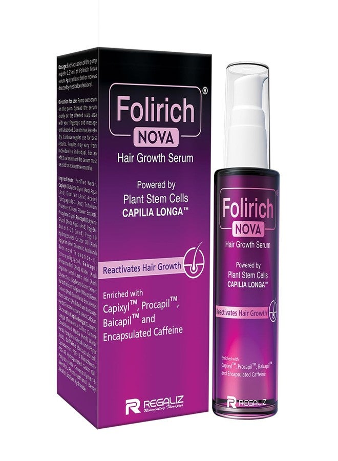 Regaliz Folirich Nova Hair Growth Serum | Capilia Longa (Plant Stem Cell Extract), Capixyl, Procapil & Baicapil | Hair Fall Control & Strengthening | Non-Sticky, Fast Absorbing | 50 ml - Image 1