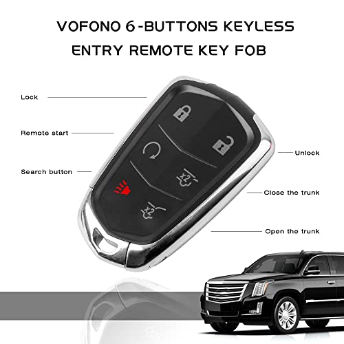 VOFONO Key Fob Keyless Entry Remote Fit for 2015 2016 2017 2018 2019 2020 Cadillac Escalade ESV FCC ID: HYQ2AB (315MHZ) - Image 3
