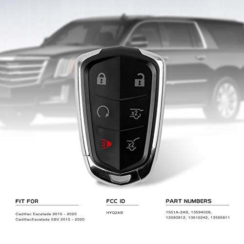 VOFONO Key Fob Keyless Entry Remote Fit for 2015 2016 2017 2018 2019 2020 Cadillac Escalade ESV FCC ID: HYQ2AB (315MHZ) - Image 4