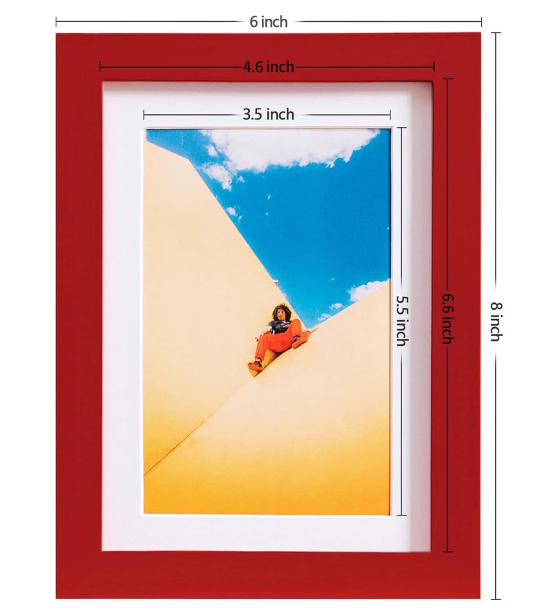 eletecpro 5x7 Picture Frame  Red Photo Frame for Wall & Tabletop Display Made of Engineered Wood and Clear Acrylic for 5x7 Photo  Colorful Home Decor  1 Pack - Image 3