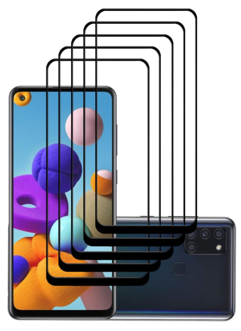 ACLIX 5 Pieces Antistatic ESD Dustproof Premium Quality High Definition Tempered Glass Screen Protector Designed For Samsung Galaxy A21s - Image 1