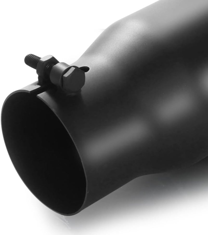 LCGP 3" Inlet Black Exhaust Tip - 3" x 4" x 15" Universal Bolt On Stainless Steel Diesel Exhaust Tailpipe Tip - Image 4