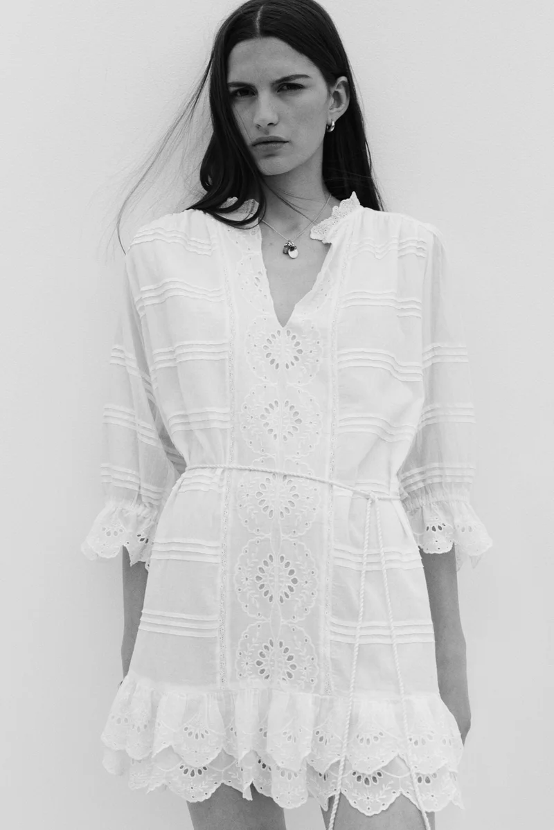 Broderie anglaise cotton dress
