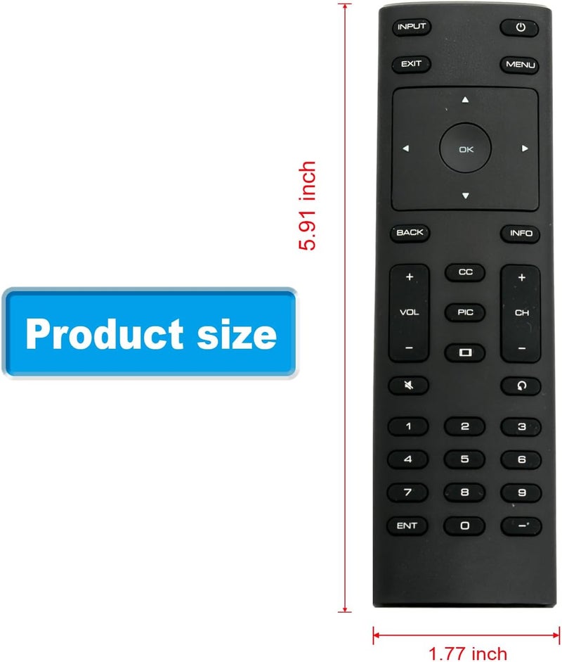 AULCMEET XRT134 TV Remote Control Replacement fit for VIZIO HDTV D24HN-E1 D50N-E1 D24HNE1 D50NE1 - Image 2