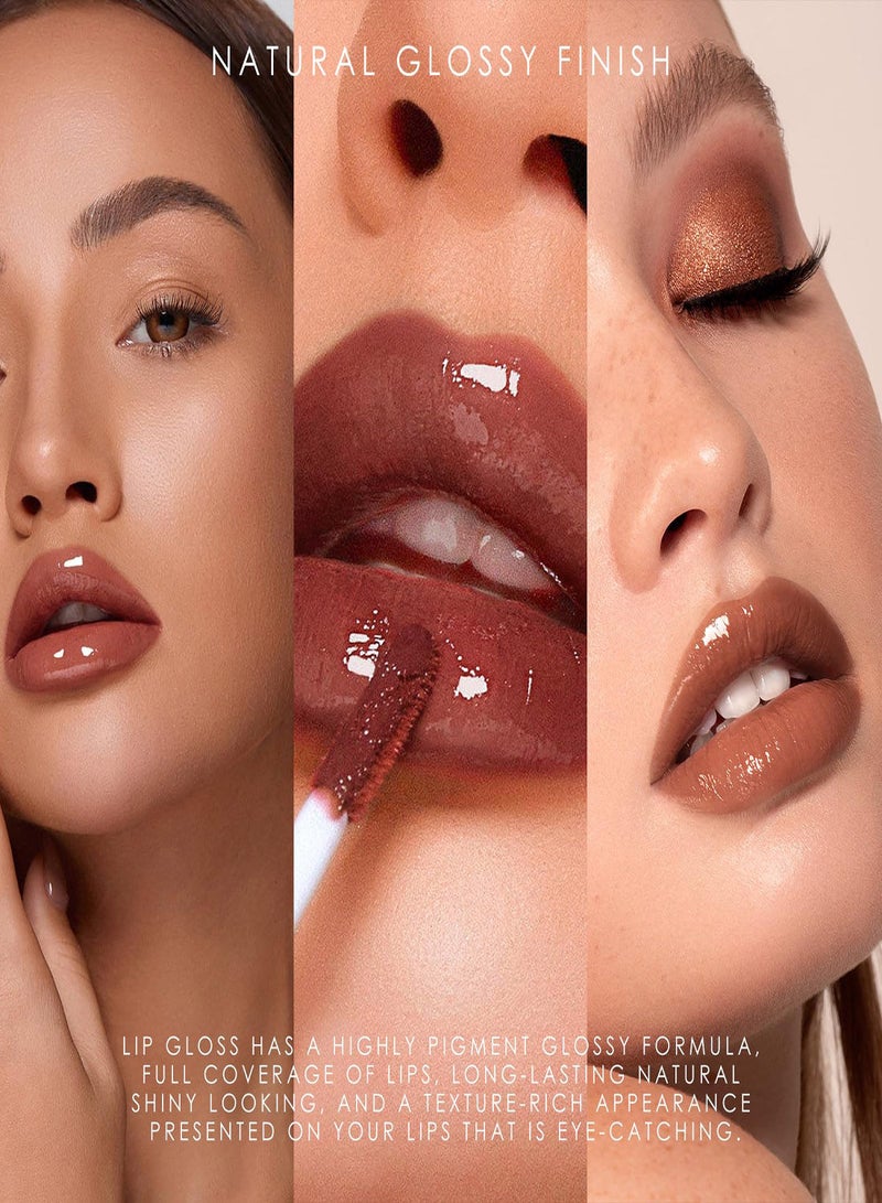 SYOSI Jelly Lip Gloss,   3 Colors Mirror Shiny Finish, Lip Care Transparent Toot Lip Oil, Watery Liquid Glow Tinted, Hydrating Lip Gloss Tint for Natural Glossy, Non-Sticky Lasting Lip Stain Set - Image 3