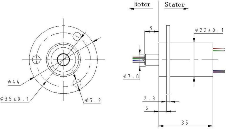 Taidacent 3 Wires 4 Wires 5A 10A 15A 30A Electrical Slip Ring Collector Ring Rotary Electrical Contact Joint Rotary Connector Commutator (3 Wires 15A Diameter 22Mm) - Image 3