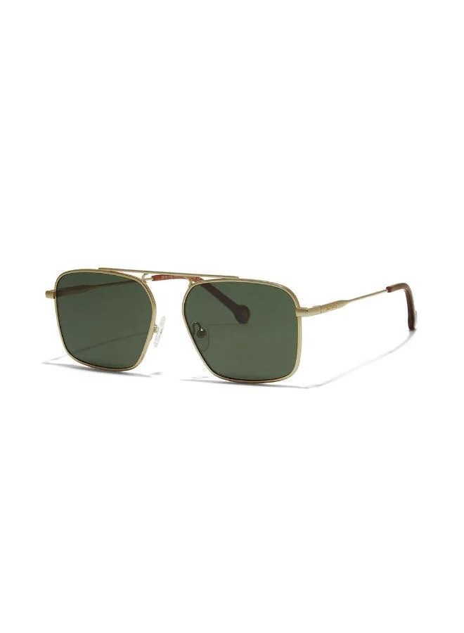 30Sundays Roux,Men Sunglasses, Rectangle Sunglasses, UV Protection: UV400 (Gold,Green)
