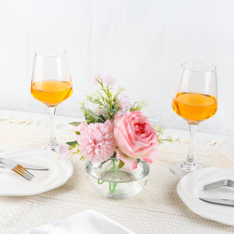 PINIWON 6 Pack Clear Round Glass Vases, 4.7â€ W x 3.5â€ H, Bubble Bowl Flower Vase for Table Centerpieces, Candle Holders for Wedding Event Home Decor - Image 4