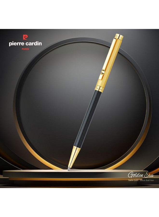 pierre cardin Golden Era Premium Metal Ball Pen | Luxurious Acrylic Black Body With Satin Gold Finish Clip | Ideal For Rakhi, Festive & Corporate Gifting - Image 3