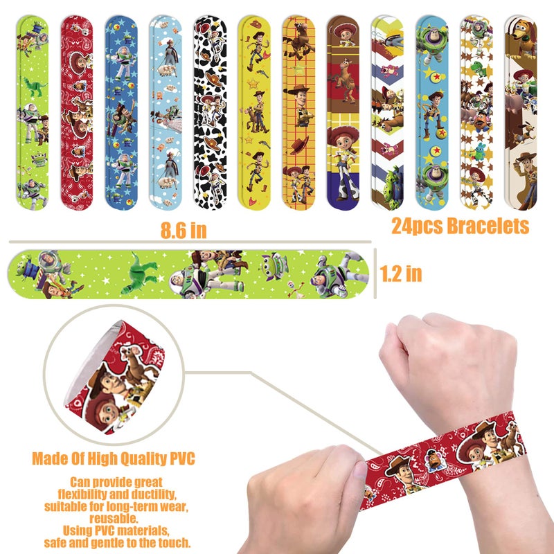 WOOACME Cartoon Birthday Party Supplies, Cartoon Birthday Decorations Include 50 Stickers 12 Paper Treat Boxes Bracelets, for Theme Party Decoration - Image 2