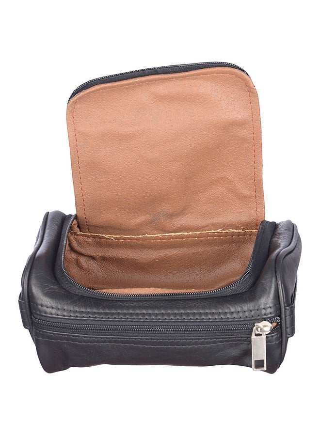 LEATHERMAN حقيبة مستحضرات التجميل الجلدية الأصلية من ليذرمان باللون الأسود مع قسم إضافي / لغرض السفر - Image 4