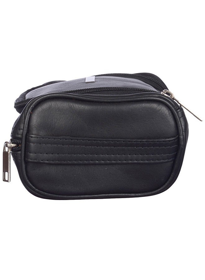 LEATHERMAN حقيبة مستحضرات التجميل الجلدية الأصلية من ليذرمان باللون الأسود مع قسم إضافي / لغرض السفر - Image 3